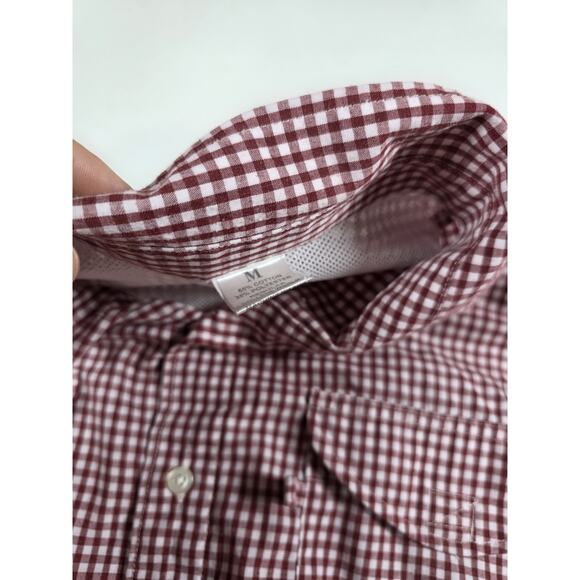 PFG Shirt Mens Med Crimson Red Checkered Fishing Alabama Roll Tide - Picture 4 of 6